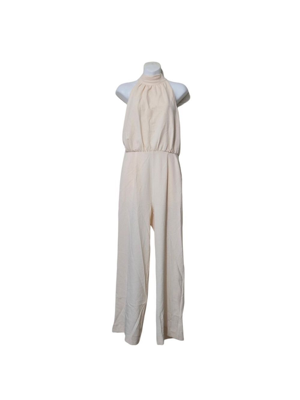 Joie Sleeveless Halter Neck Cropped Wide Leg Jumpsuit In Ivory Sz 4 NWT